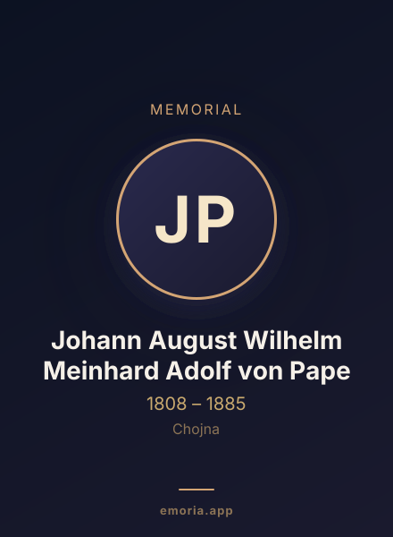 Memorial portrait of Johann August Wilhelm Meinhard Adolf von Pape