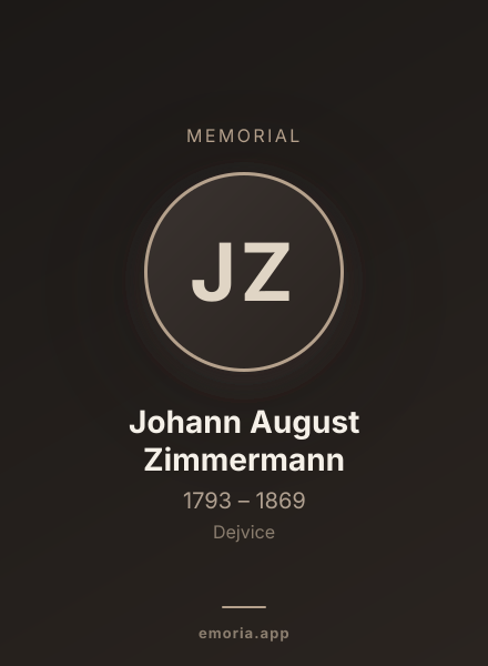 Memorial portrait of Johann August Zimmermann