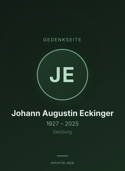 Gedenkportrait von Johann Augustin Eckinger