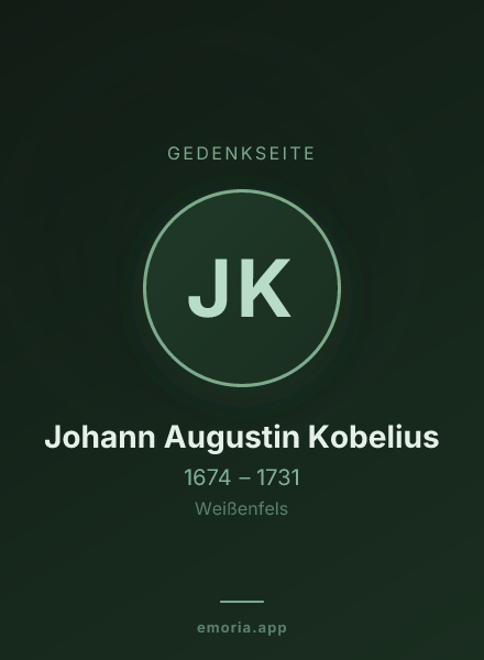 Gedenkportrait von Johann Augustin Kobelius
