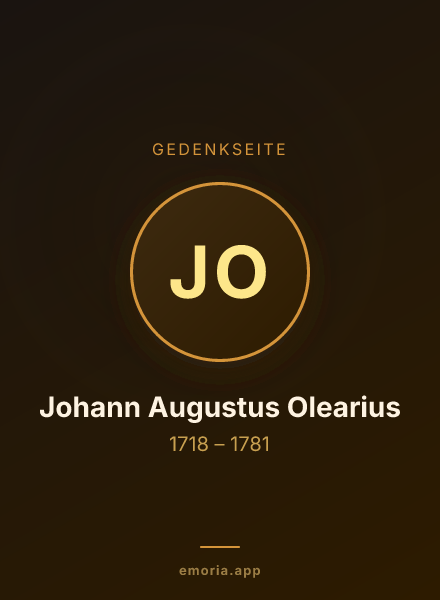 Gedenkportrait von Johann Augustus Olearius