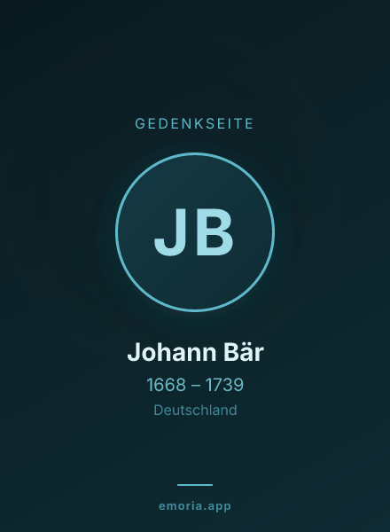 Gedenkportrait von Johann Bär