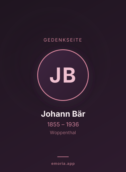 Gedenkportrait von Johann Bär