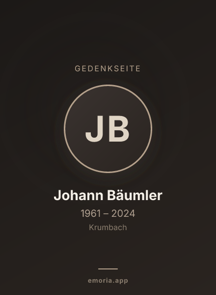 Gedenkportrait von Johann Bäumler
