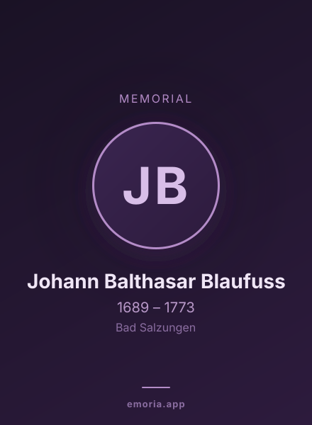 Memorial portrait of Johann Balthasar Blaufuss