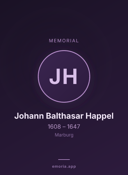 Memorial portrait of Johann Balthasar Happel