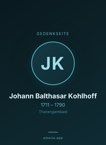 Gedenkportrait von Johann Balthasar Kohlhoff