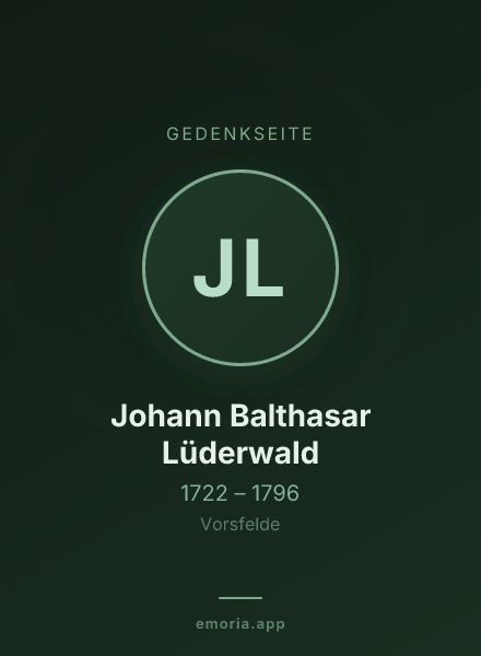 Gedenkportrait von Johann Balthasar Lüderwald
