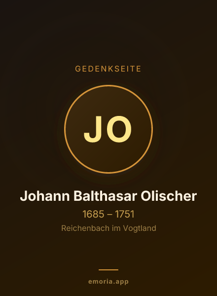 Gedenkportrait von Johann Balthasar Olischer