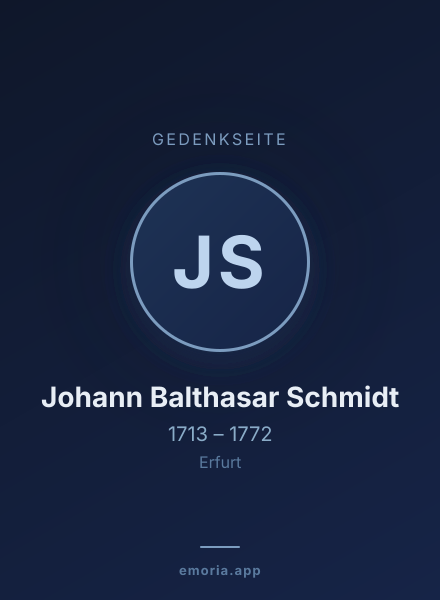 Gedenkportrait von Johann Balthasar Schmidt