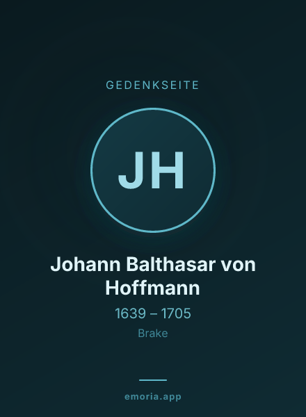 Gedenkportrait von Johann Balthasar von Hoffmann