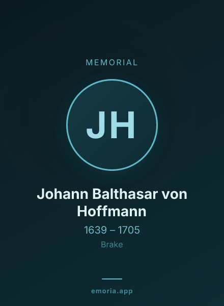 Memorial portrait of Johann Balthasar von Hoffmann