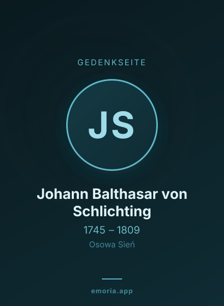 Gedenkportrait von Johann Balthasar von Schlichting