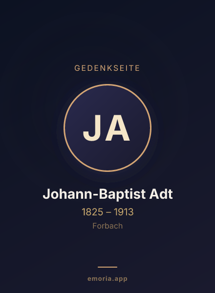 Gedenkportrait von Johann-Baptist Adt