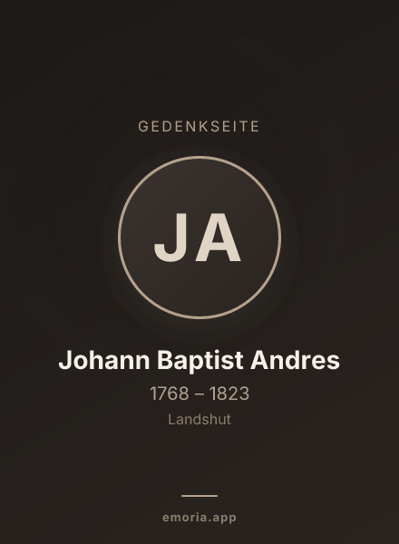 Gedenkportrait von Johann Baptist Andres