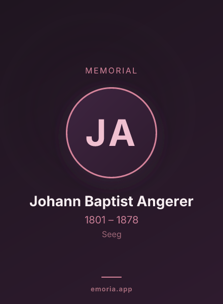 Memorial portrait of Johann Baptist Angerer