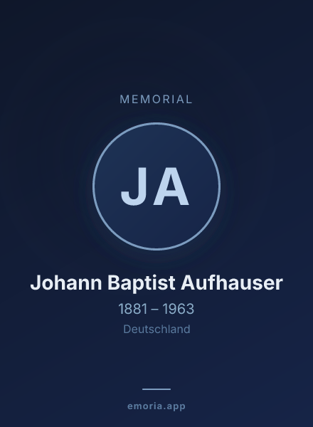 Memorial portrait of Johann Baptist Aufhauser