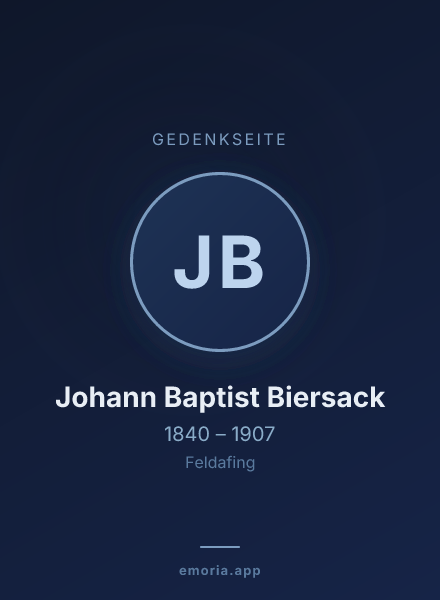 Gedenkportrait von Johann Baptist Biersack