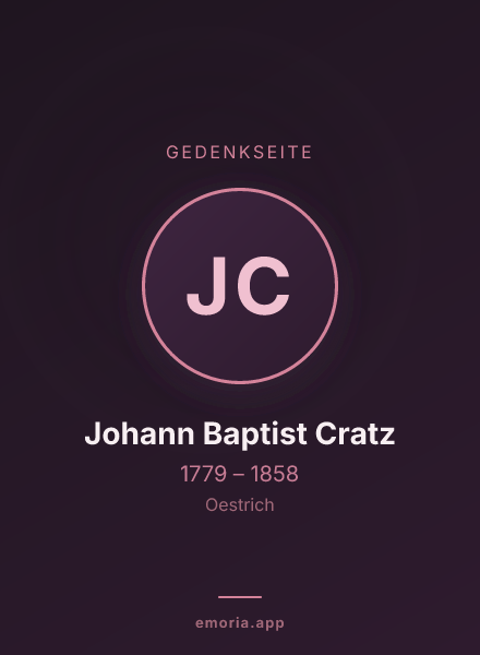 Gedenkportrait von Johann Baptist Cratz