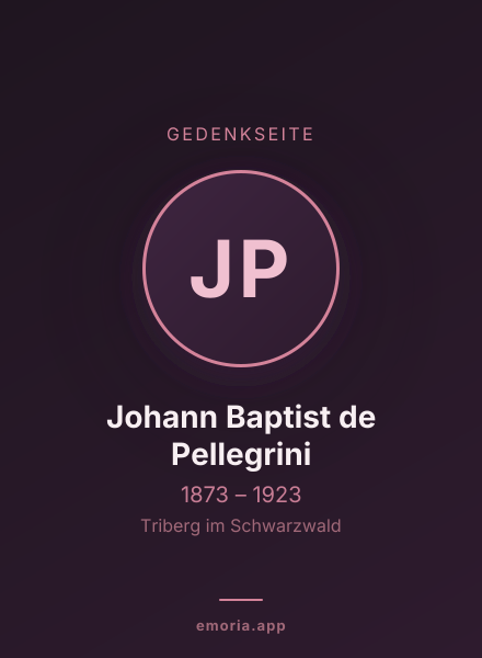 Gedenkportrait von Johann Baptist de Pellegrini