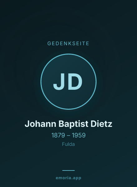 Gedenkportrait von Johann Baptist Dietz