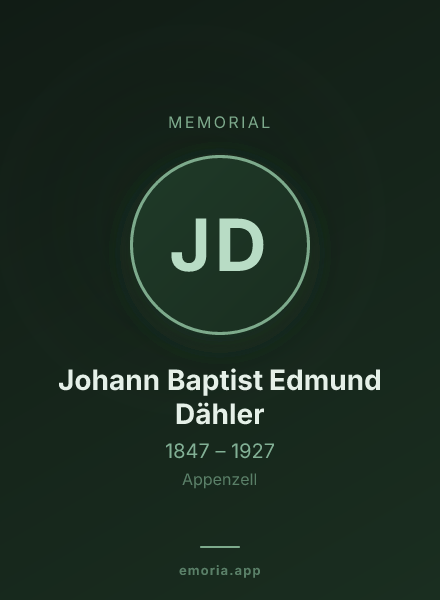 Memorial portrait of Johann Baptist Edmund Dähler