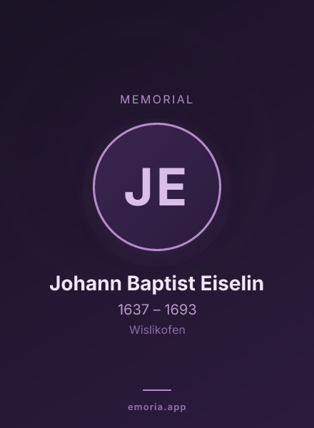 Memorial portrait of Johann Baptist Eiselin
