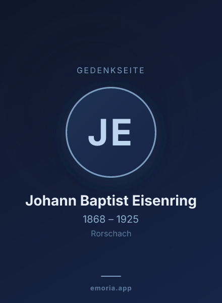 Gedenkportrait von Johann Baptist Eisenring