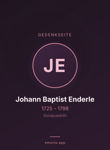 Gedenkportrait von Johann Baptist Enderle