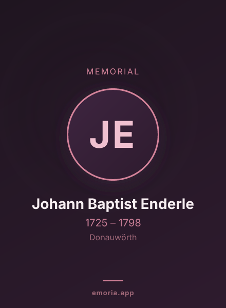 Memorial portrait of Johann Baptist Enderle