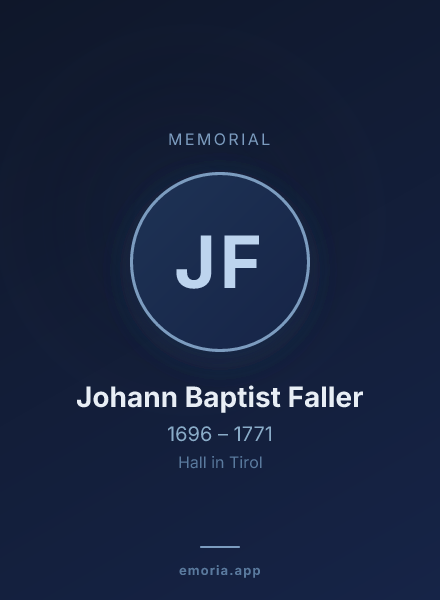 Memorial portrait of Johann Baptist Faller