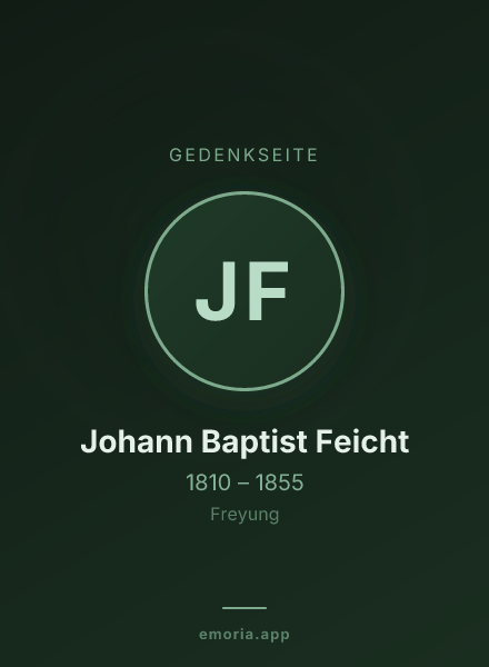 Gedenkportrait von Johann Baptist Feicht