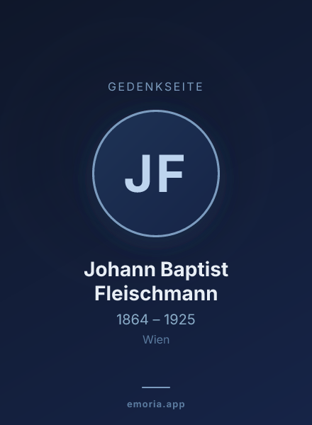 Gedenkportrait von Johann Baptist Fleischmann