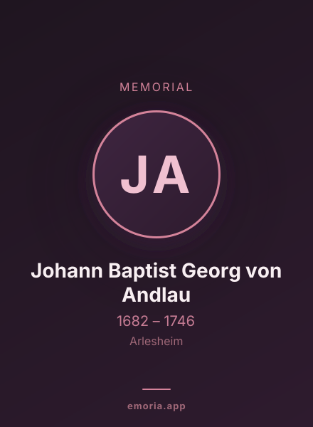 Memorial portrait of Johann Baptist Georg von Andlau