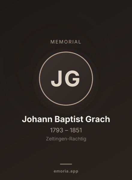 Memorial portrait of Johann Baptist Grach