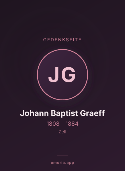 Gedenkportrait von Johann Baptist Graeff