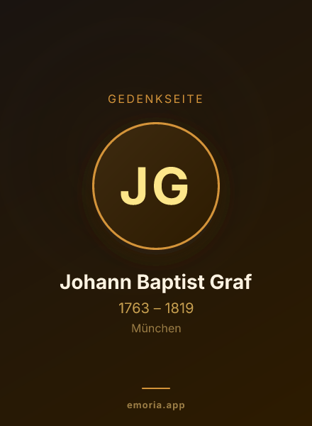 Gedenkportrait von Johann Baptist Graf
