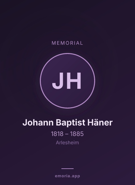 Memorial portrait of Johann Baptist Häner