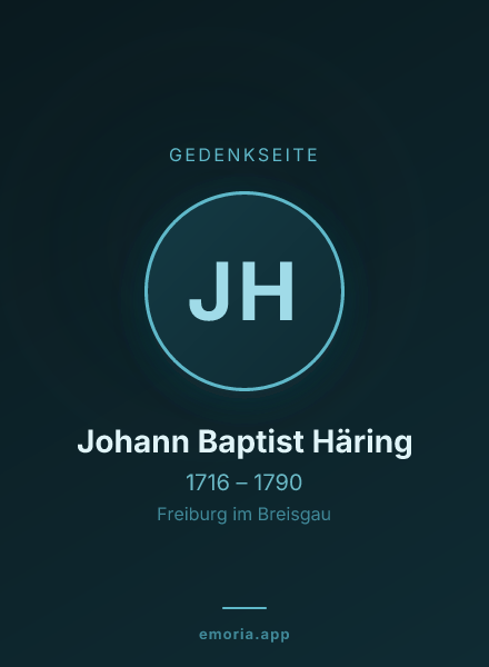 Gedenkportrait von Johann Baptist Häring