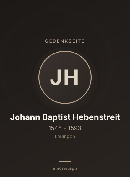 Gedenkportrait von Johann Baptist Hebenstreit