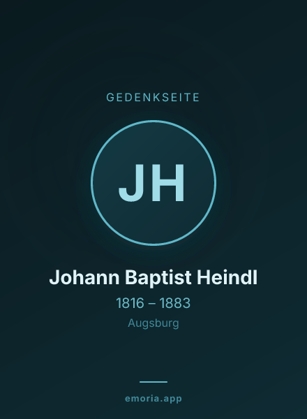 Gedenkportrait von Johann Baptist Heindl