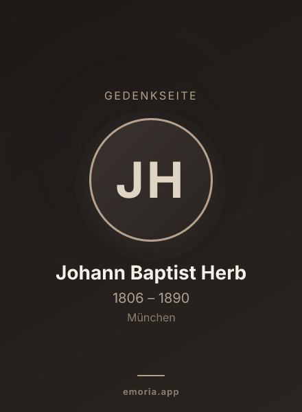 Gedenkportrait von Johann Baptist Herb
