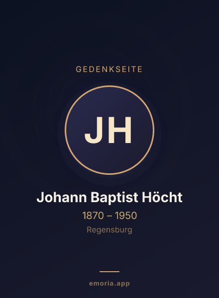 Gedenkportrait von Johann Baptist Höcht