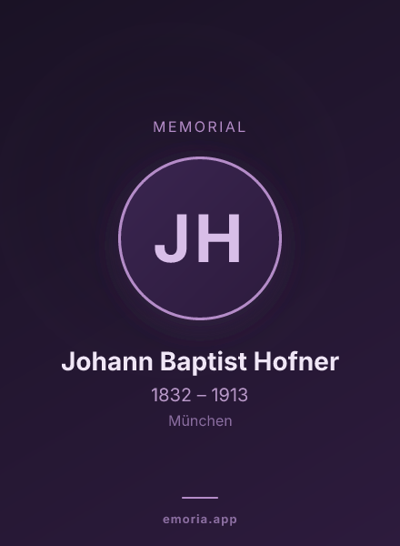 Memorial portrait of Johann Baptist Hofner