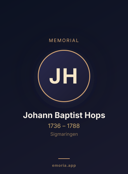 Memorial portrait of Johann Baptist Hops