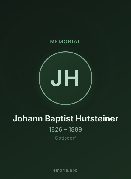 Memorial portrait of Johann Baptist Hutsteiner