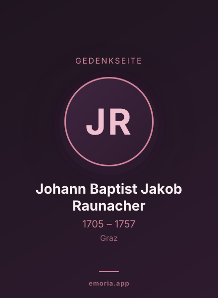 Gedenkportrait von Johann Baptist Jakob Raunacher