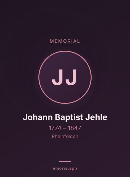 Memorial portrait of Johann Baptist Jehle