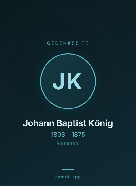 Gedenkportrait von Johann Baptist König