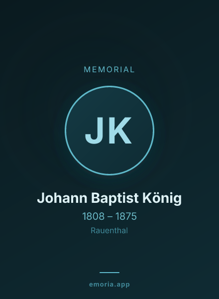 Memorial portrait of Johann Baptist König
